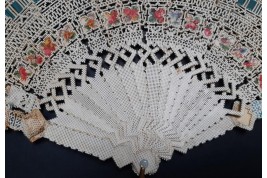 Punched card fan, for left-handed, Spain circa 1860-70