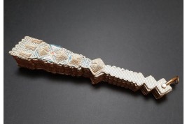 Punched card fan, for left-handed, Spain circa 1860-70
