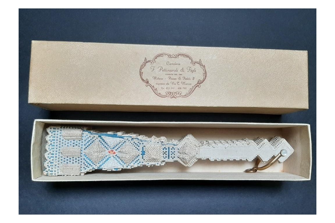 Punched card fan, for left-handed, Spain circa 1860-70