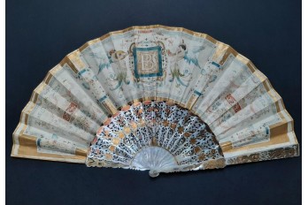 Music and Poetry, fan by Cassien-Bernard, 1882-83