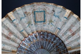 Music and Poetry, fan by Cassien-Bernard, 1882-83