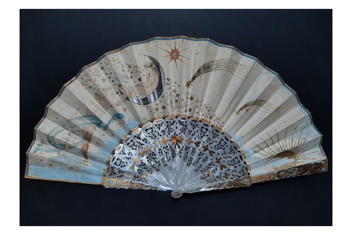 Music and Poetry, fan by Cassien-Bernard, 1882-83