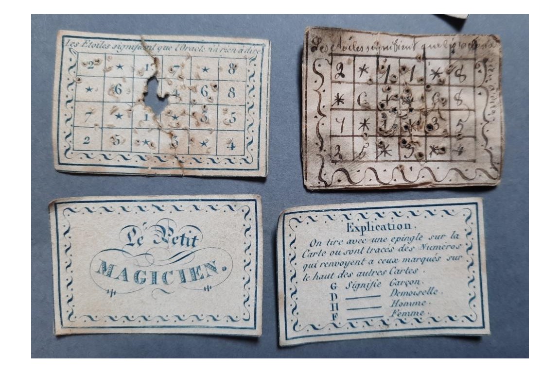 The divinatory art or Le Petit Magicien, miniature card game, 19th