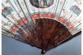 The temple of Vesta at Tivoli, Grand Tour fan, circa 1790-1800