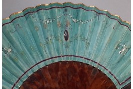The temple of Vesta at Tivoli, Grand Tour fan, circa 1790-1800
