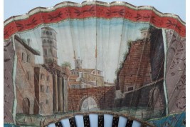 Eglise San Giorgio in Velabro, à Rome, éventail du Grand Tour vers 1780