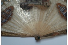 Small landscape with ruins, fan circa 1825-30
