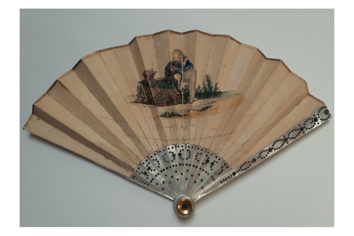 The king of Rome and his dog, lorgnette fan, circa 1816