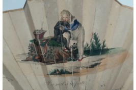 The king of Rome and his dog, lorgnette fan, circa 1816