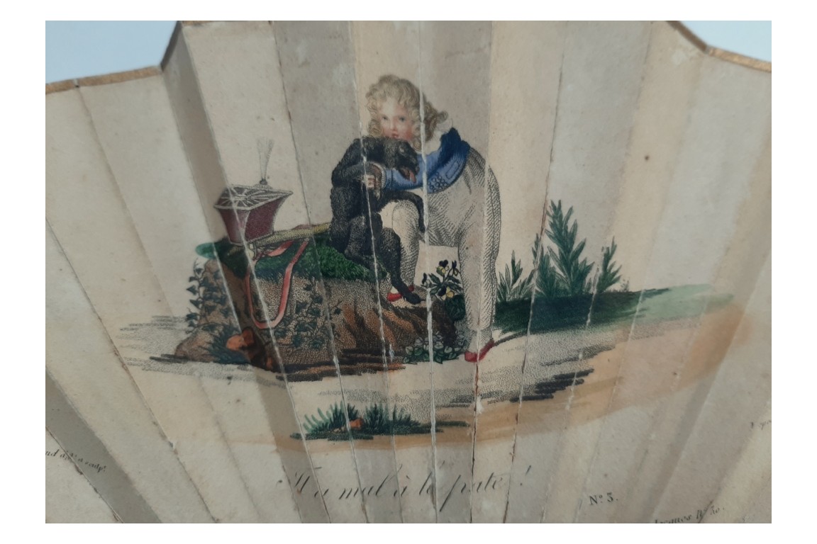 The king of Rome and his dog, lorgnette fan, circa 1816