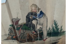 The king of Rome and his dog, lorgnette fan, circa 1816