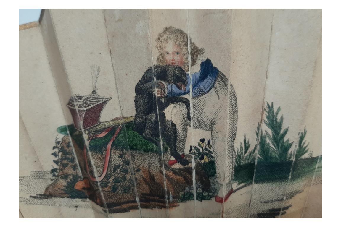 The king of Rome and his dog, lorgnette fan, circa 1816