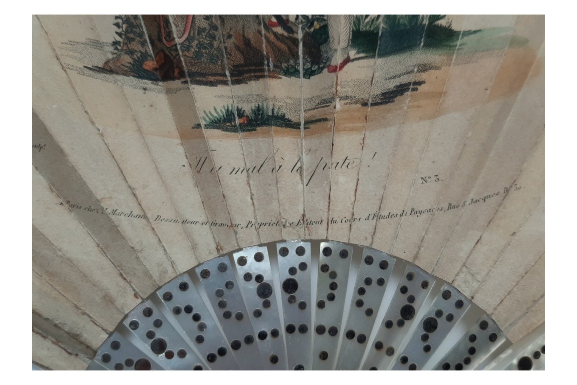 The king of Rome and his dog, lorgnette fan, circa 1816