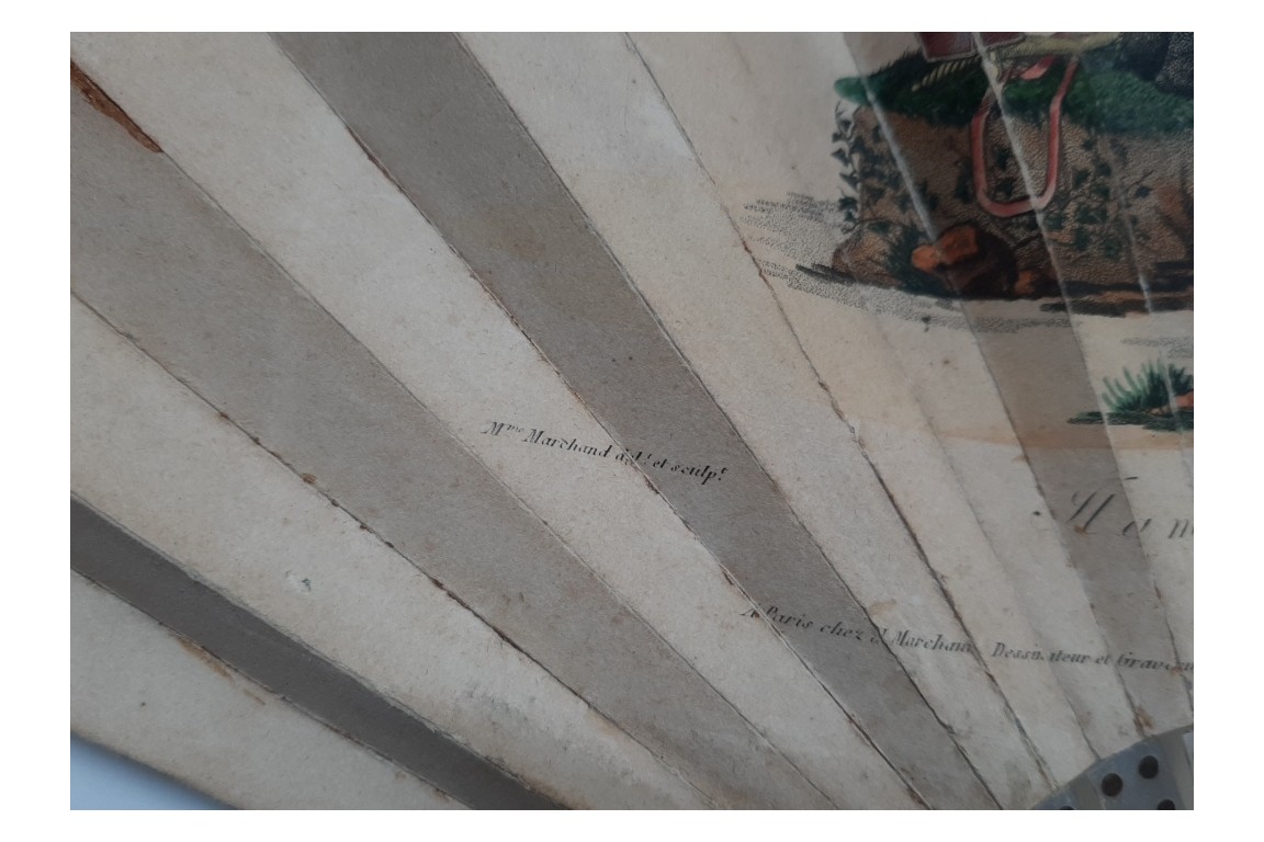 The king of Rome and his dog, lorgnette fan, circa 1816