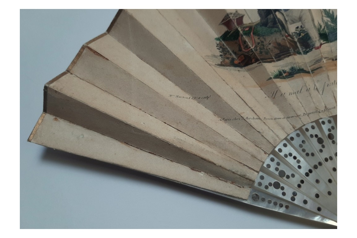 The king of Rome and his dog, lorgnette fan, circa 1816