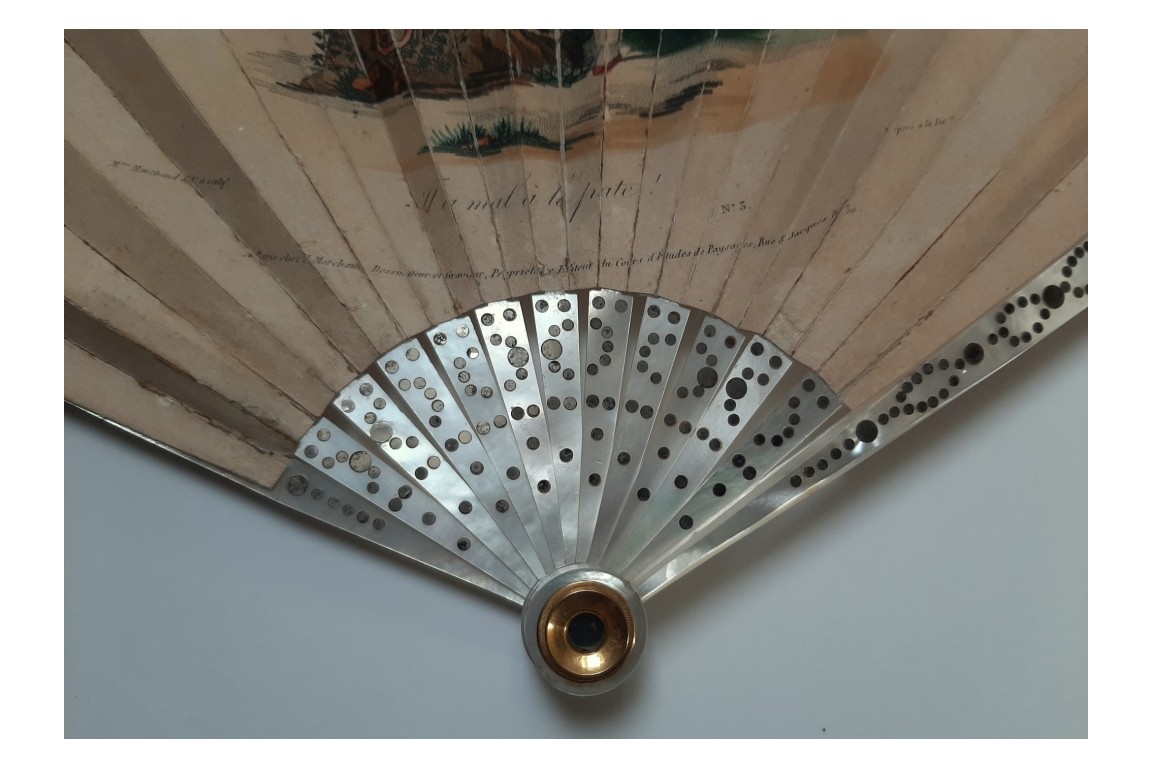 The king of Rome and his dog, lorgnette fan, circa 1816