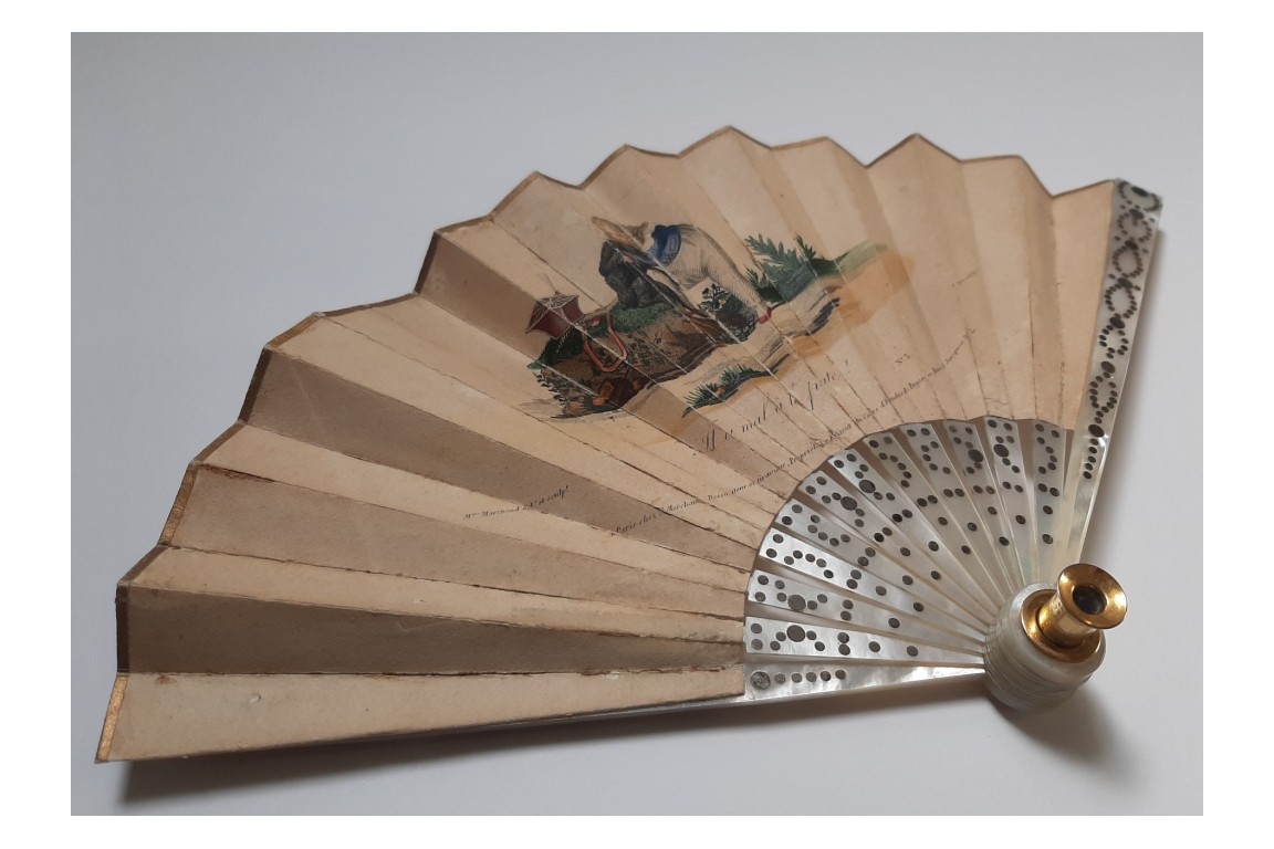 The king of Rome and his dog, lorgnette fan, circa 1816