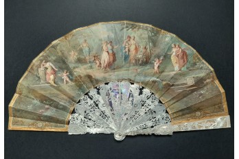 Stars and flowers of love, fan by Donzel around 1865