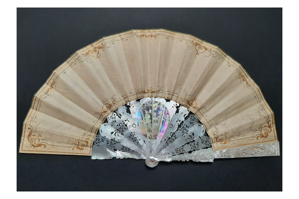Stars and flowers of love, fan by Donzel around 1865