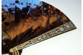 Jewel, tortoiseshell fan, late 19th century