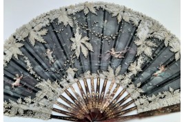 Angels by Aubert, fan circa 1885-95