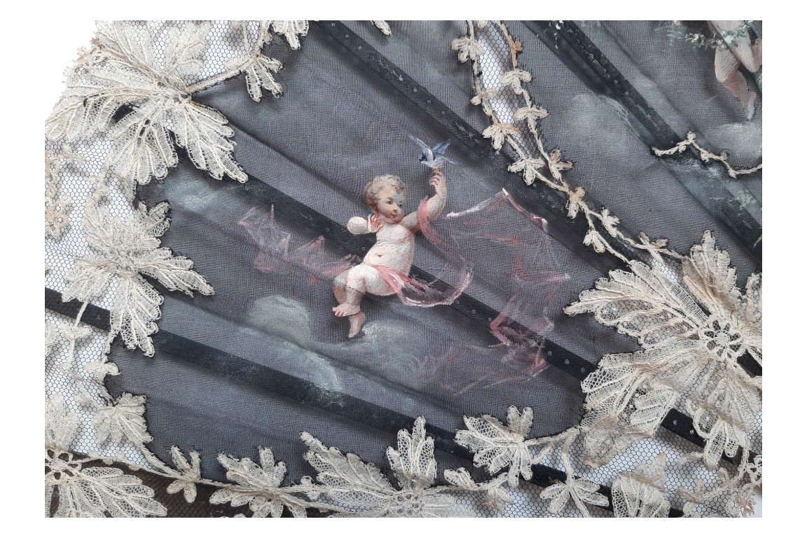 Les cupidons d'Aubert, éventail vers 1885-95