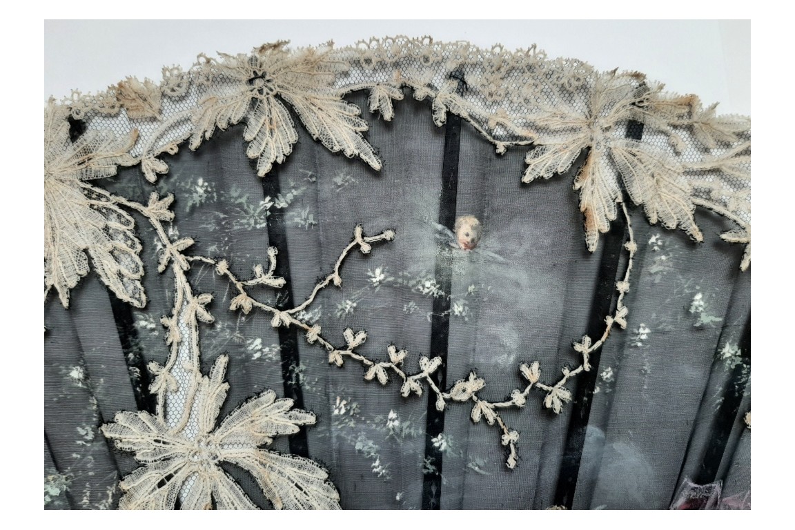 Angels by Aubert, fan circa 1885-95