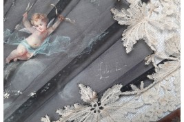 Les cupidons d'Aubert, éventail vers 1885-95