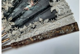 Angels by Aubert, fan circa 1885-95
