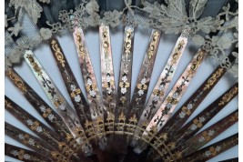 Angels by Aubert, fan circa 1885-95