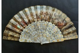 Souvenir of the hot air balloon, fan circa 1860