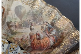 Souvenir de l'envol du ballon, éventail vers 1860