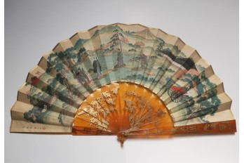 Japaneses views, 19th century chinese fan