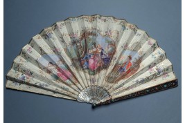Précieuse galanterie, éventail d'époque Charles X