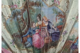 Précieuse galanterie, éventail d'époque Charles X
