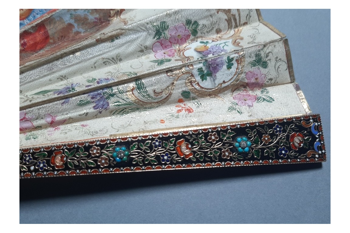 Precious gallantry, French fan, period Charles X