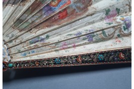 Précieuse galanterie, éventail d'époque Charles X
