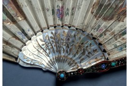 Precious gallantry, French fan, period Charles X