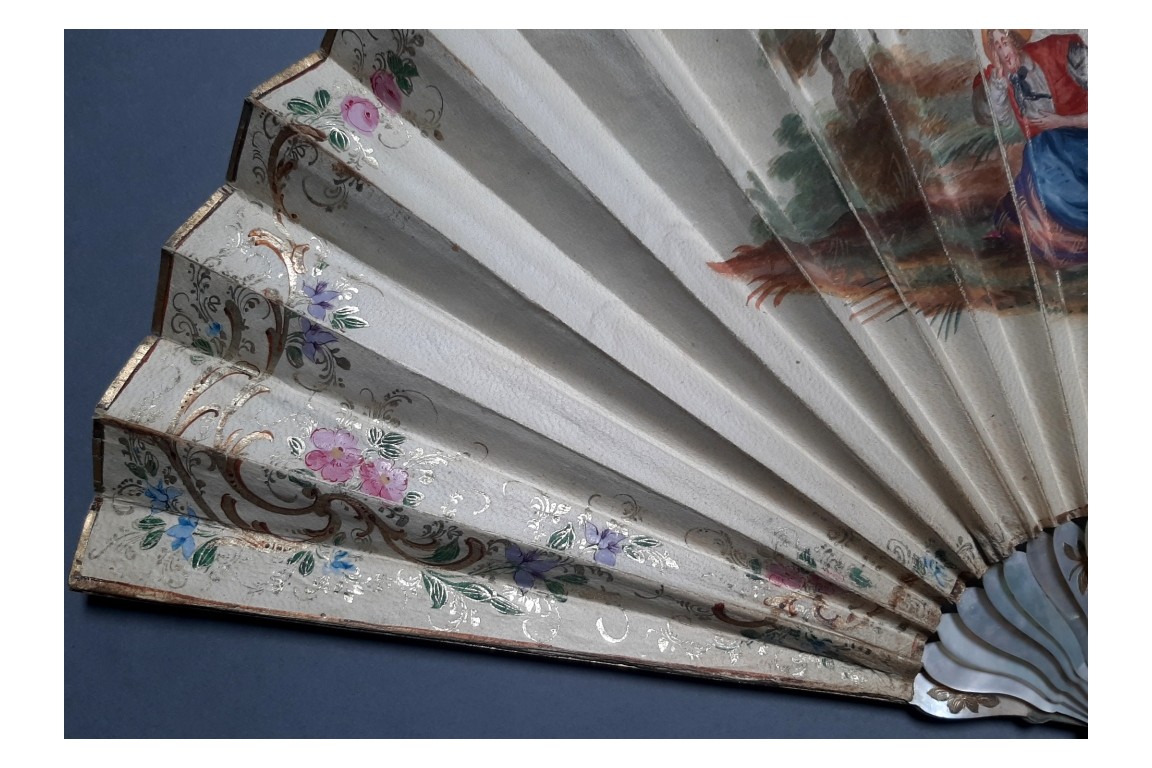 Precious gallantry, French fan, period Charles X