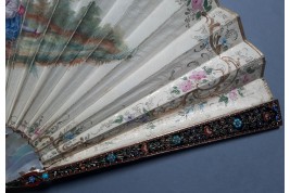 Précieuse galanterie, éventail d'époque Charles X