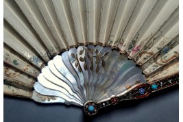 Precious gallantry, French fan, period Charles X