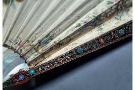 Précieuse galanterie, éventail d'époque Charles X