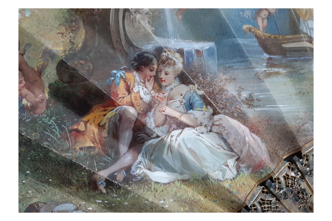 To the rhythm of love, fan by Donzel around 1865-70