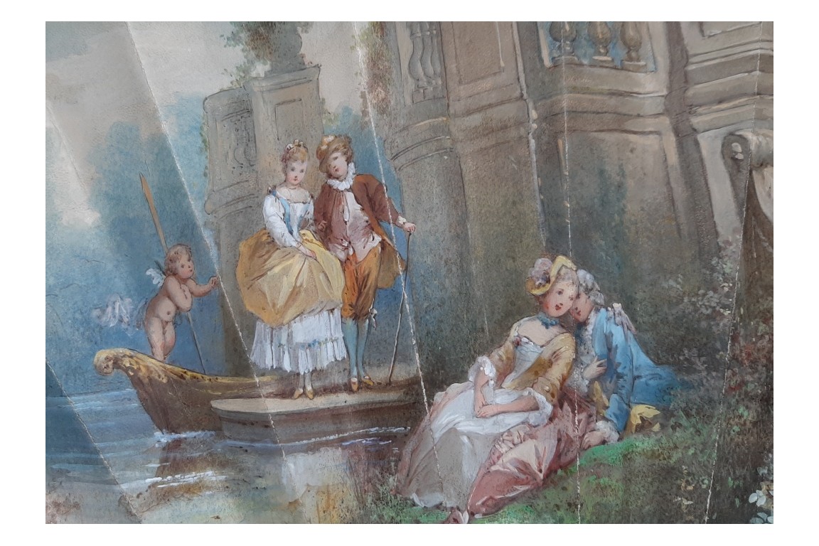 To the rhythm of love, fan by Donzel around 1865-70