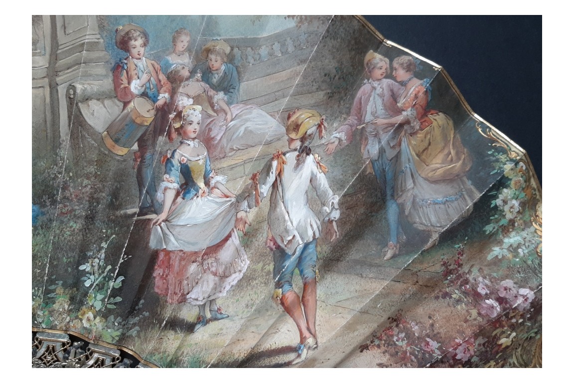 To the rhythm of love, fan by Donzel around 1865-70