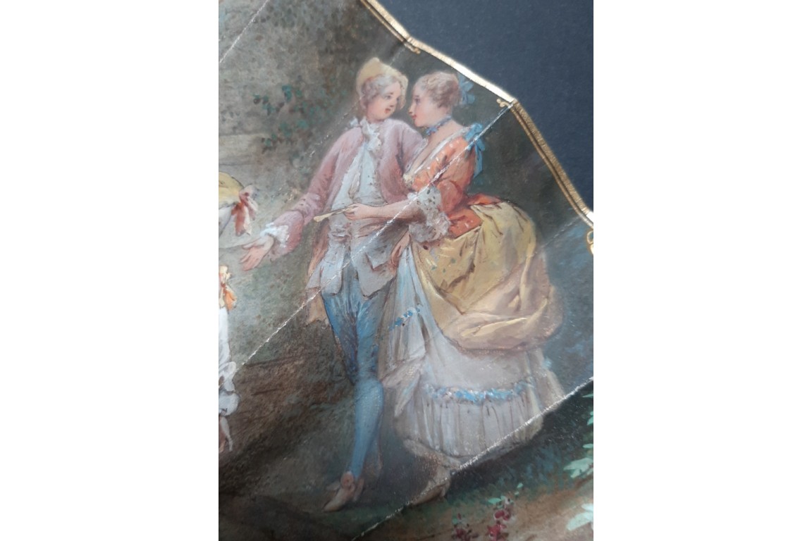 To the rhythm of love, fan by Donzel around 1865-70