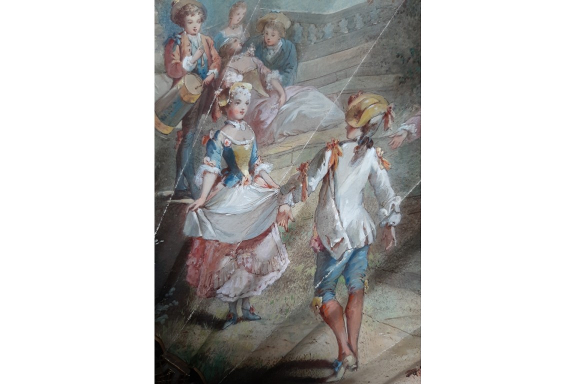 To the rhythm of love, fan by Donzel around 1865-70