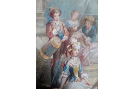 To the rhythm of love, fan by Donzel around 1865-70