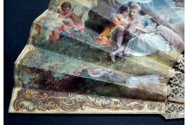 To the rhythm of love, fan by Donzel around 1865-70