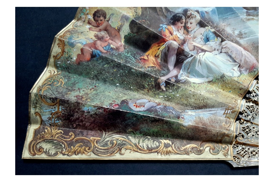 To the rhythm of love, fan by Donzel around 1865-70